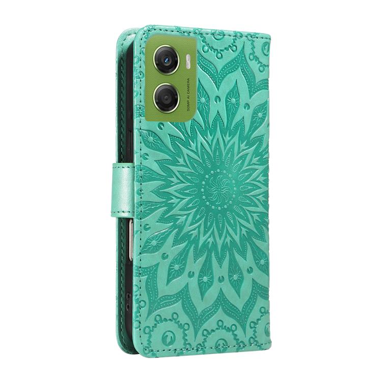 For Motorola Moto G06 4G Embossed Sunflower Pattern Flip Leather Phone Case