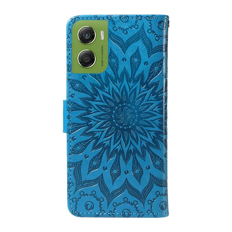 For Motorola Moto G06 4G Embossed Sunflower Pattern Flip Leather Phone Case