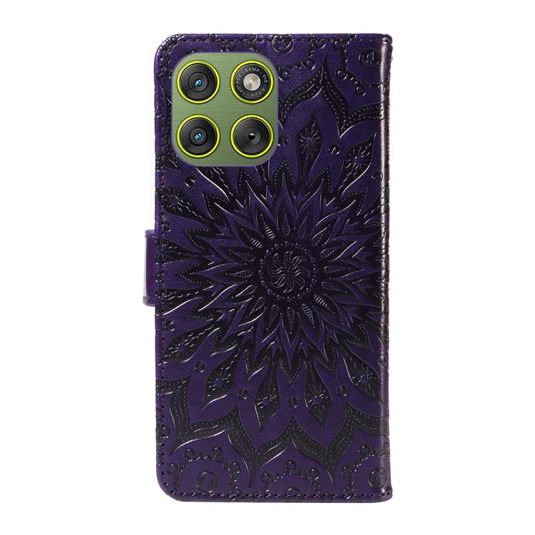 For Motorola Edge 70 5G Embossed Sunflower Pattern Flip Leather Phone Case