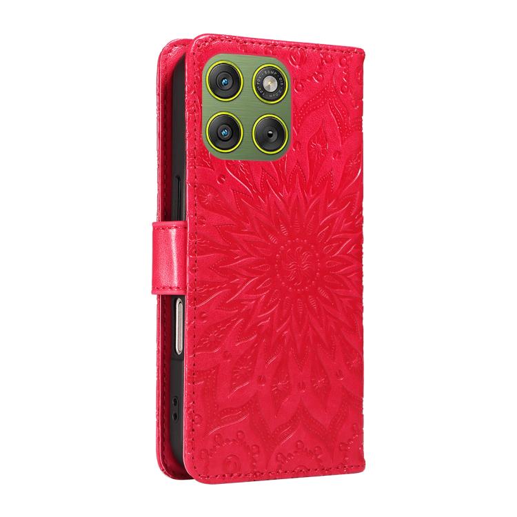 For Motorola Edge 70 5G Embossed Sunflower Pattern Flip Leather Phone Case