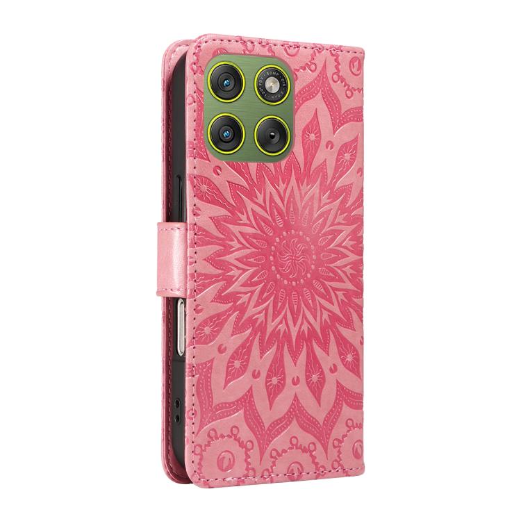 For Motorola Edge 70 5G Embossed Sunflower Pattern Flip Leather Phone Case