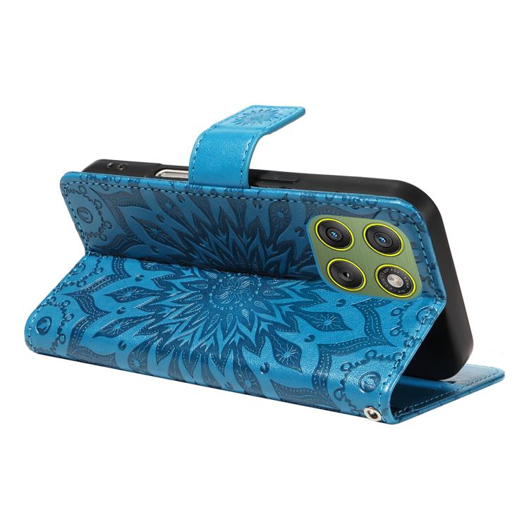 For Motorola Edge 70 5G Embossed Sunflower Pattern Flip Leather Phone Case