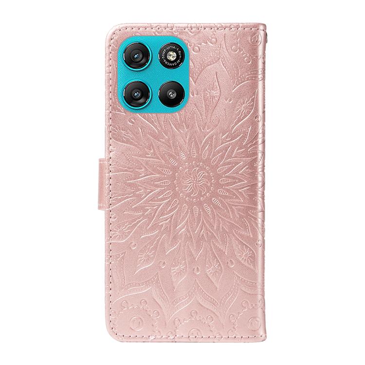 For Motorola Moto G67 Power 5G Embossed Sunflower Pattern Flip Leather Phone Case