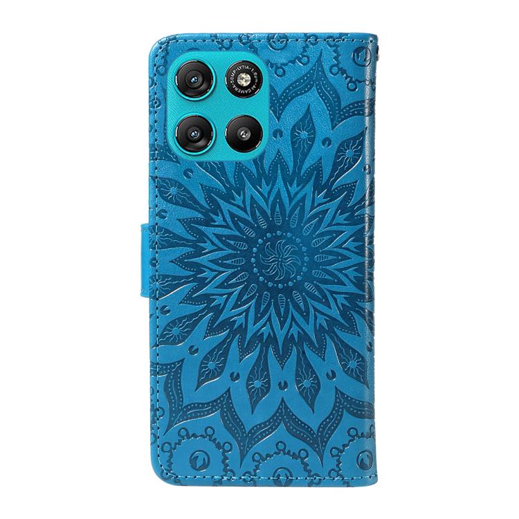 For Motorola Moto G67 Power 5G Embossed Sunflower Pattern Flip Leather Phone Case