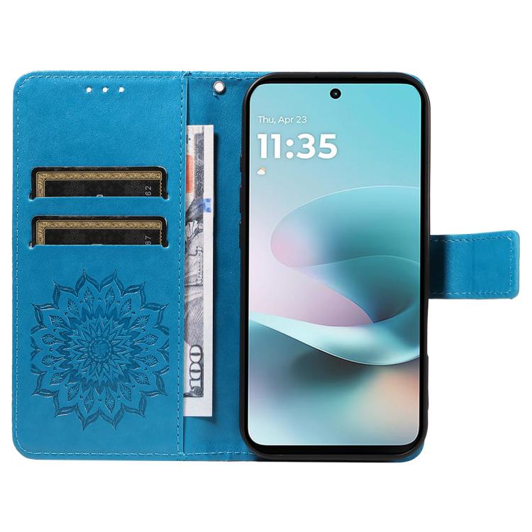 For Motorola Moto G67 Power 5G Embossed Sunflower Pattern Flip Leather Phone Case