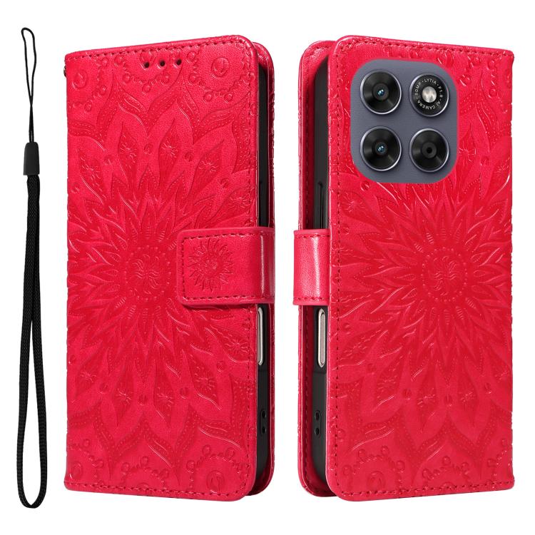 For Motorola Moto G67 5G Global Embossed Sunflower Pattern Flip Leather Phone Case