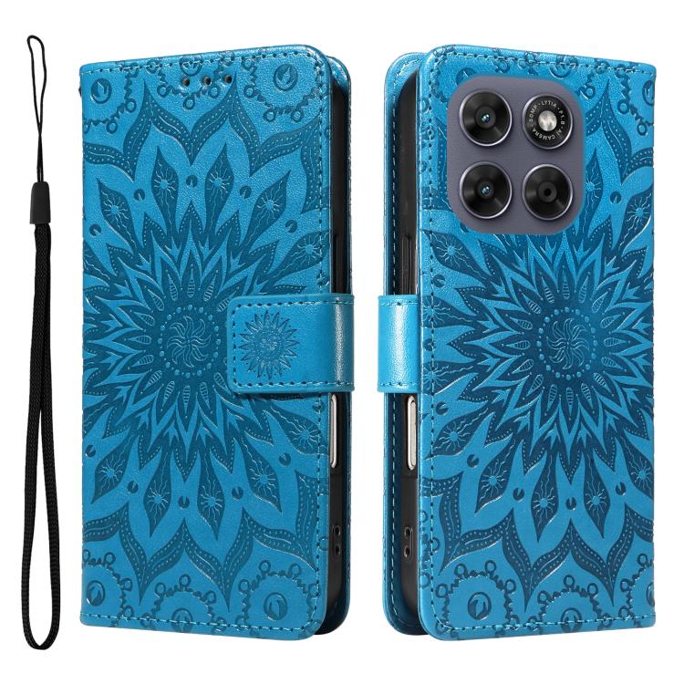 For Motorola Moto G67 5G Global Embossed Sunflower Pattern Flip Leather Phone Case