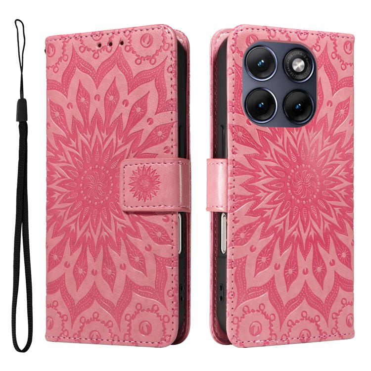 For Motorola Edge 70 Fusion 5G Embossed Sunflower Pattern Flip Leather Phone Case