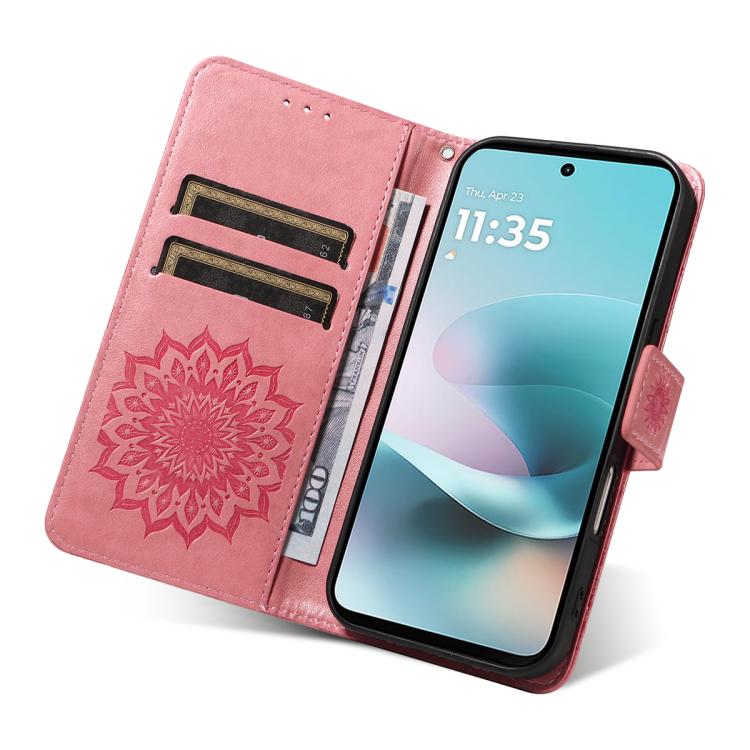 For Motorola Edge 70 Fusion 5G Embossed Sunflower Pattern Flip Leather Phone Case