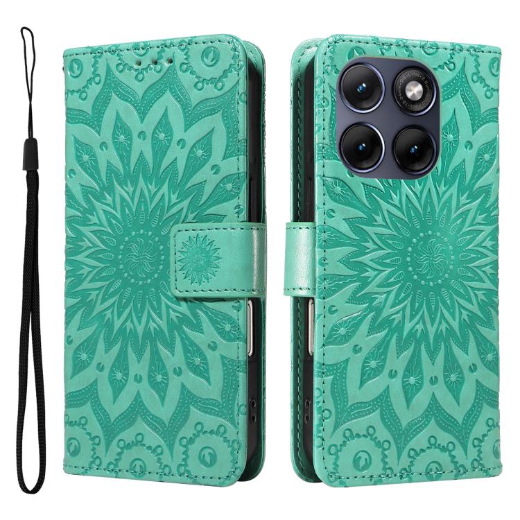 For Motorola Edge 70 Fusion 5G Embossed Sunflower Pattern Flip Leather Phone Case