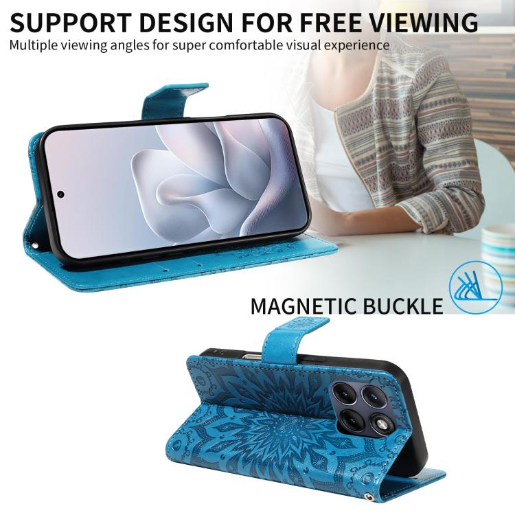 For Motorola Edge 70 Fusion 5G Embossed Sunflower Pattern Flip Leather Phone Case