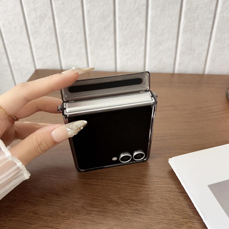 For Samsung Galaxy Z Flip7 Folding Shaft Magsafe Plain Leather Phone Case