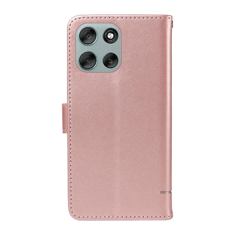 For Motorola Moto G56 5G Adorable Cat Embossed Pattern Flip Leather Phone Case
