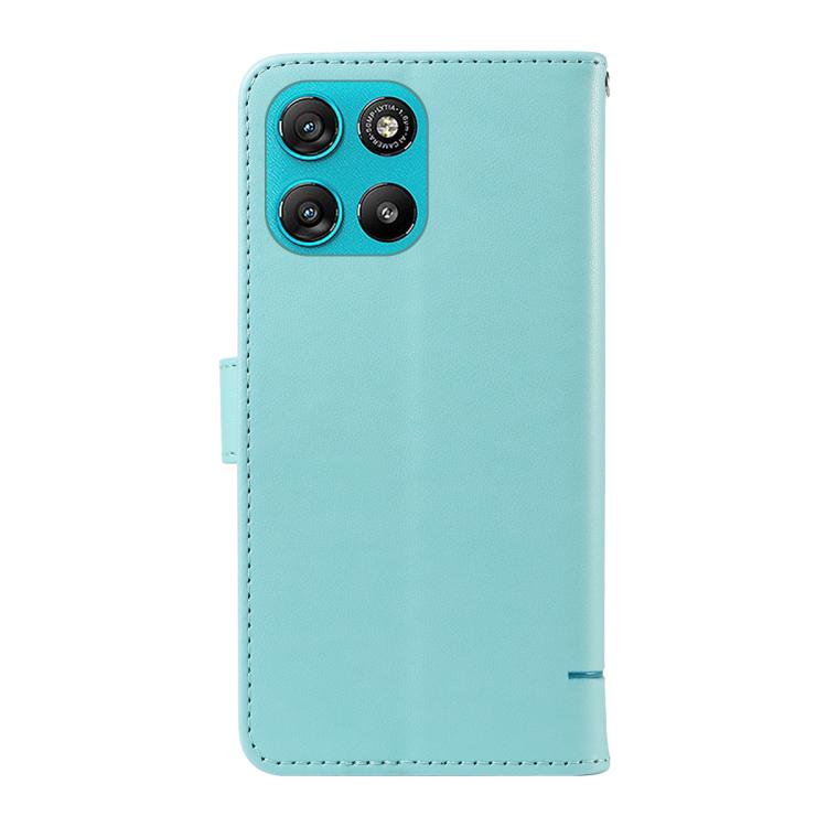 For Motorola Moto G67 Power 5G Adorable Cat Embossed Pattern Flip Leather Phone Case