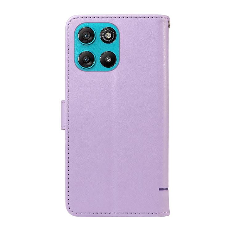 For Motorola Moto G67 Power 5G Adorable Cat Embossed Pattern Flip Leather Phone Case