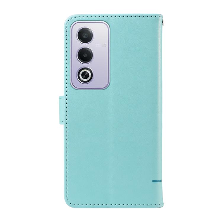 For OPPO K12x 5G Global Adorable Cat Embossed Pattern Flip Leather Phone Case
