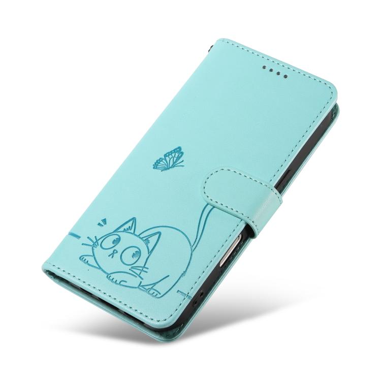 For OPPO K12x 5G Global Adorable Cat Embossed Pattern Flip Leather Phone Case