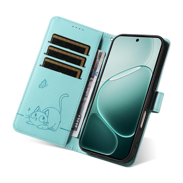 For OPPO A6 Pro 4G / 5G Global Adorable Cat Embossed Pattern Flip Leather Phone Case