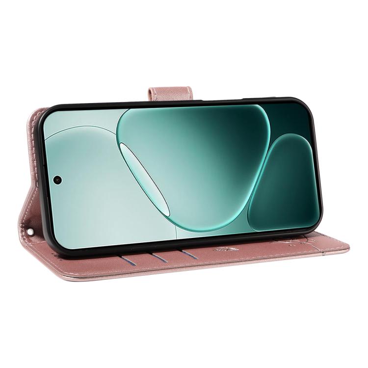 For OPPO A6 Pro 4G / 5G Global Adorable Cat Embossed Pattern Flip Leather Phone Case