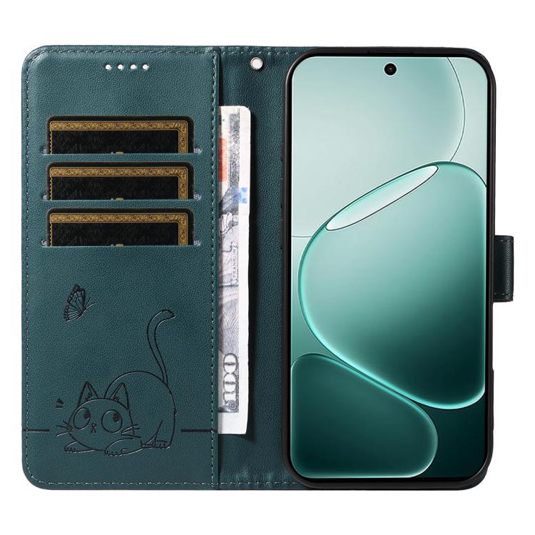 For OPPO A6 Pro 4G / 5G Global Adorable Cat Embossed Pattern Flip Leather Phone Case