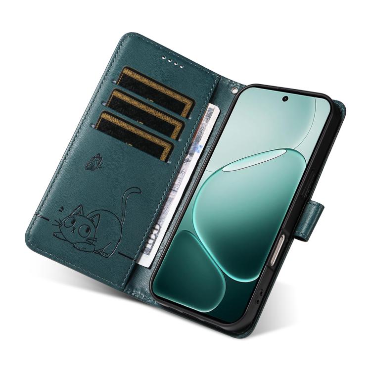 For OPPO A6 Pro 4G / 5G Global Adorable Cat Embossed Pattern Flip Leather Phone Case