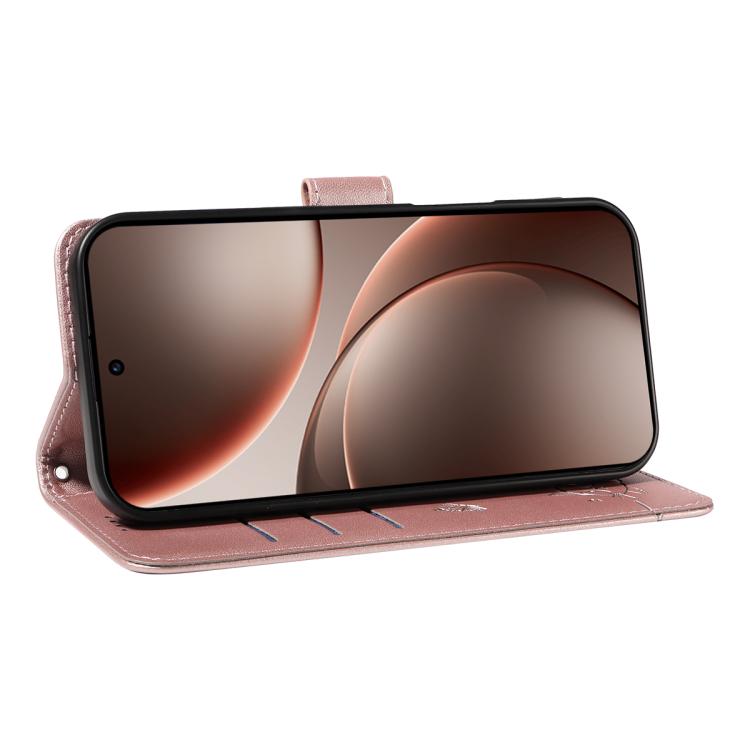 For OPPO Find X9 Pro Adorable Cat Embossed Pattern Flip Leather Phone Case