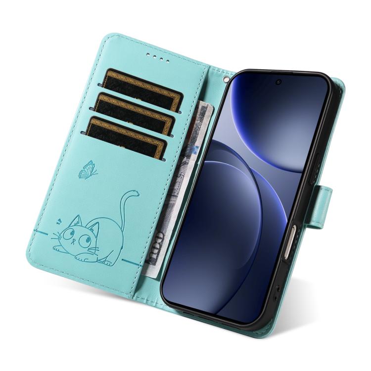 For OPPO Find X9 Adorable Cat Embossed Pattern Flip Leather Phone Case