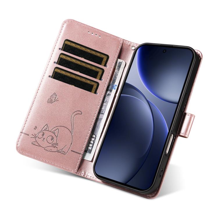 For OPPO Find X9 Adorable Cat Embossed Pattern Flip Leather Phone Case