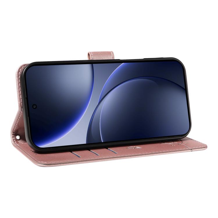 For OPPO Find X9 Adorable Cat Embossed Pattern Flip Leather Phone Case