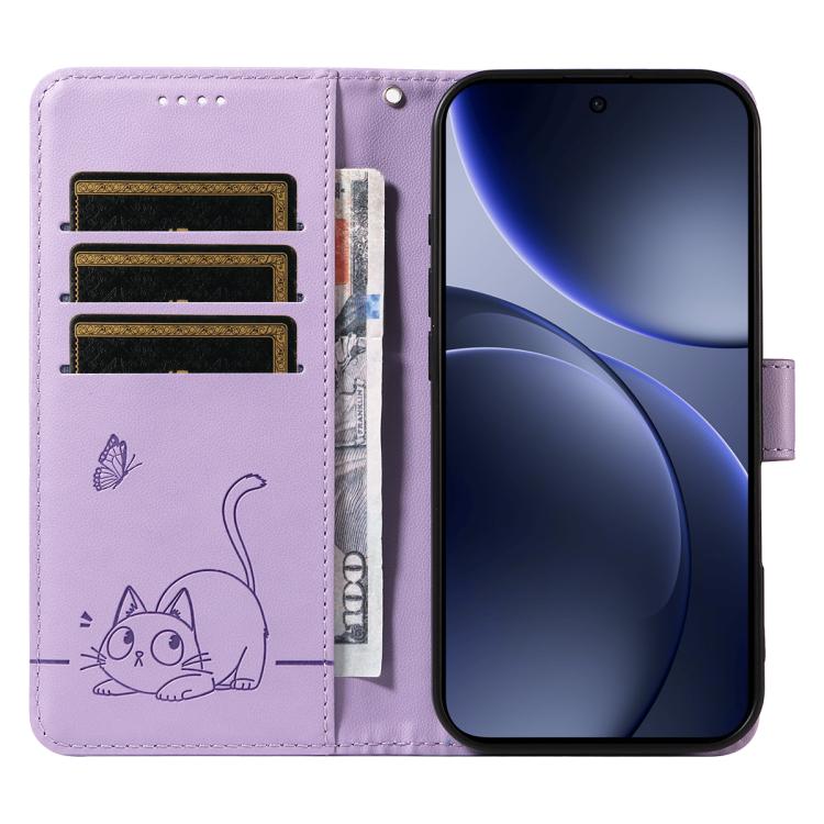 For OPPO Find X9 Adorable Cat Embossed Pattern Flip Leather Phone Case