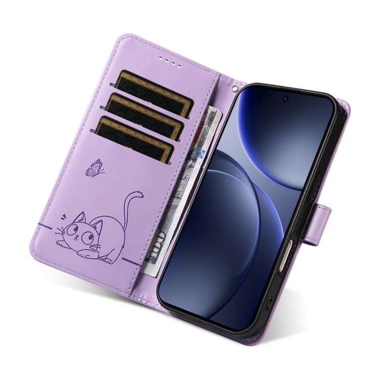 For OPPO Find X9 Adorable Cat Embossed Pattern Flip Leather Phone Case
