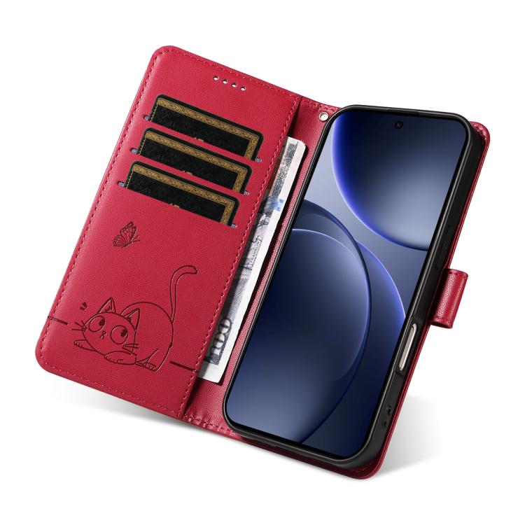 For OPPO Find X9 Adorable Cat Embossed Pattern Flip Leather Phone Case