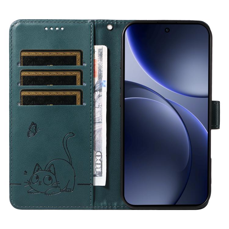 For OPPO Find X9 Adorable Cat Embossed Pattern Flip Leather Phone Case