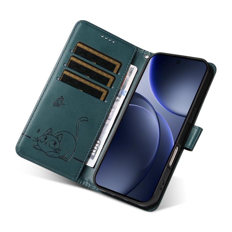 For OPPO Find X9 Adorable Cat Embossed Pattern Flip Leather Phone Case