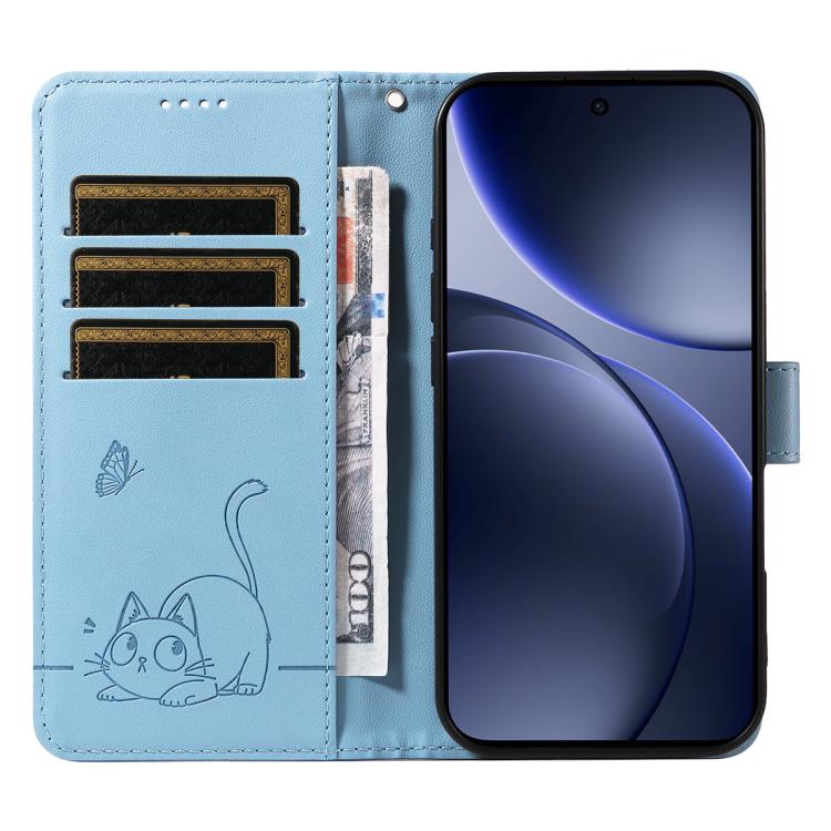 For OPPO Find X9 Adorable Cat Embossed Pattern Flip Leather Phone Case