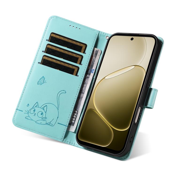 For OPPO A6X 5G / A6 5G Adorable Cat Embossed Pattern Flip Leather Phone Case