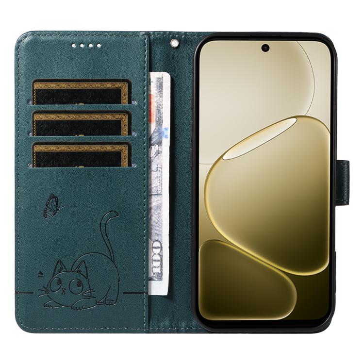 For OPPO A6X 5G / A6 5G Adorable Cat Embossed Pattern Flip Leather Phone Case