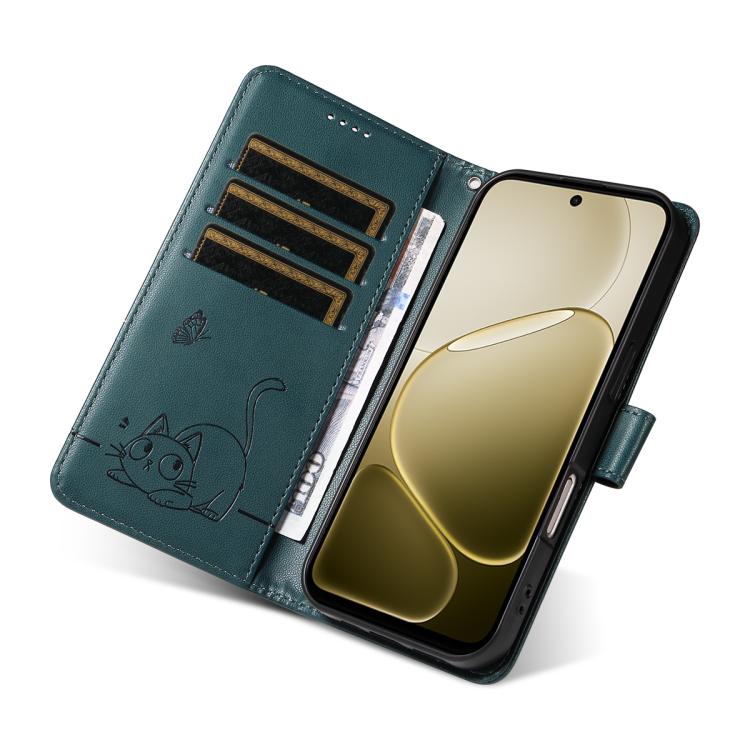 For OPPO A6X 5G / A6 5G Adorable Cat Embossed Pattern Flip Leather Phone Case