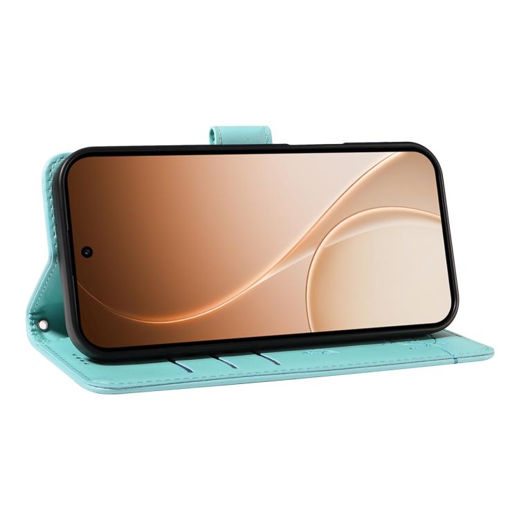 For OPPO Reno15 5G Global Adorable Cat Embossed Pattern Flip Leather Phone Case