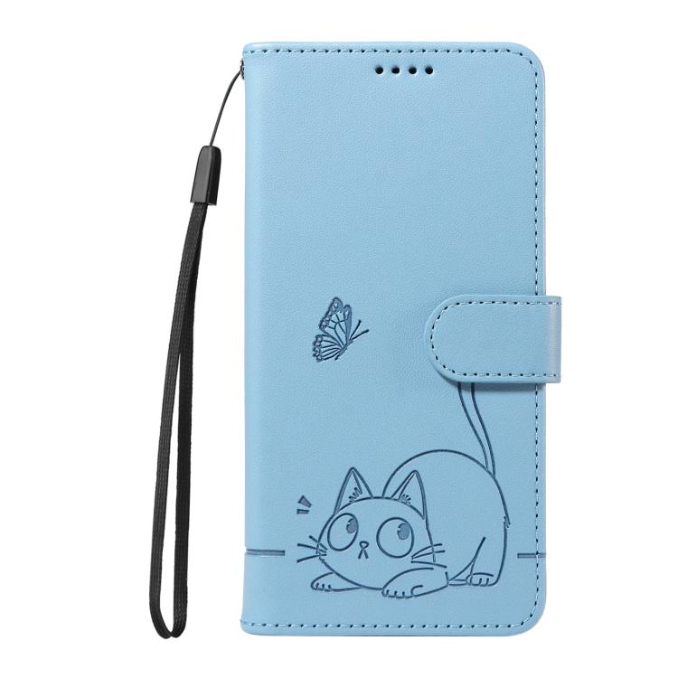For Realme 14x 5G Global Adorable Cat Embossed Pattern Flip Leather Phone Case