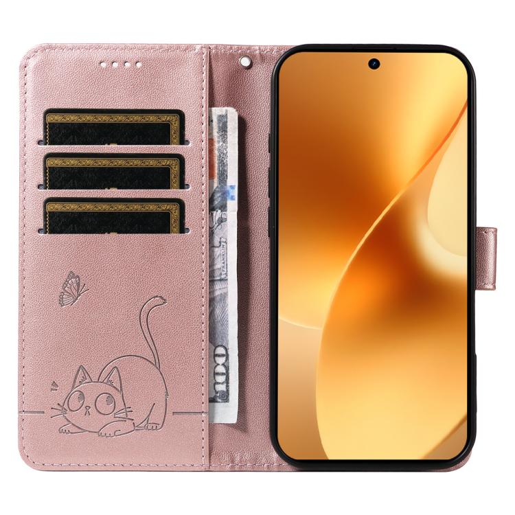For Realme 15 5G Adorable Cat Embossed Pattern Flip Leather Phone Case