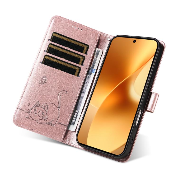For Realme 15 5G Adorable Cat Embossed Pattern Flip Leather Phone Case