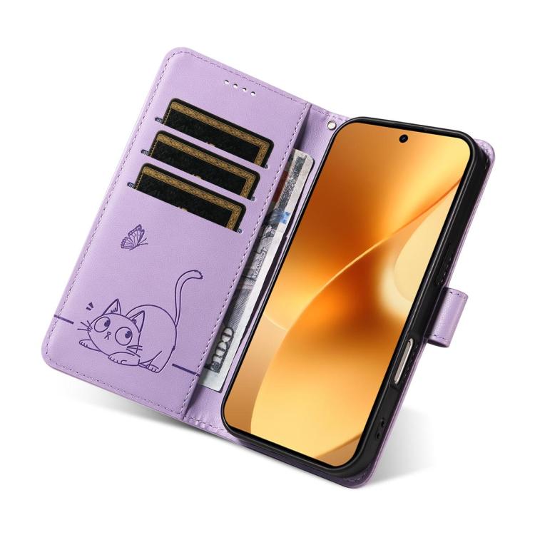 For Realme 15 5G Adorable Cat Embossed Pattern Flip Leather Phone Case