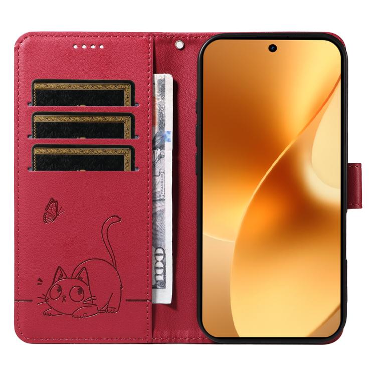 For Realme 15 5G Adorable Cat Embossed Pattern Flip Leather Phone Case