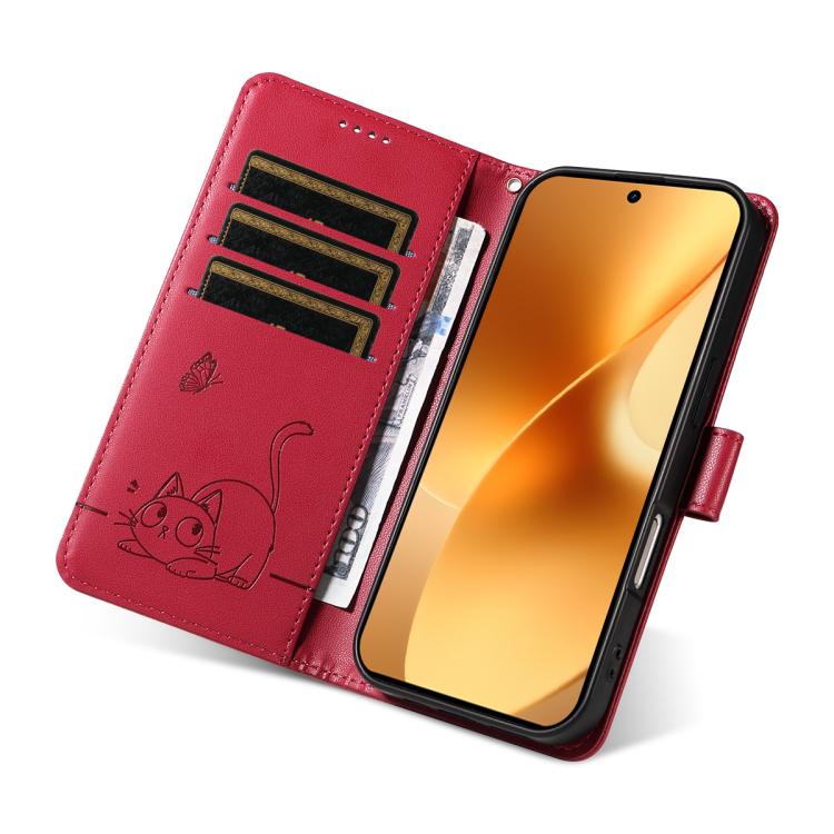 For Realme 15 5G Adorable Cat Embossed Pattern Flip Leather Phone Case
