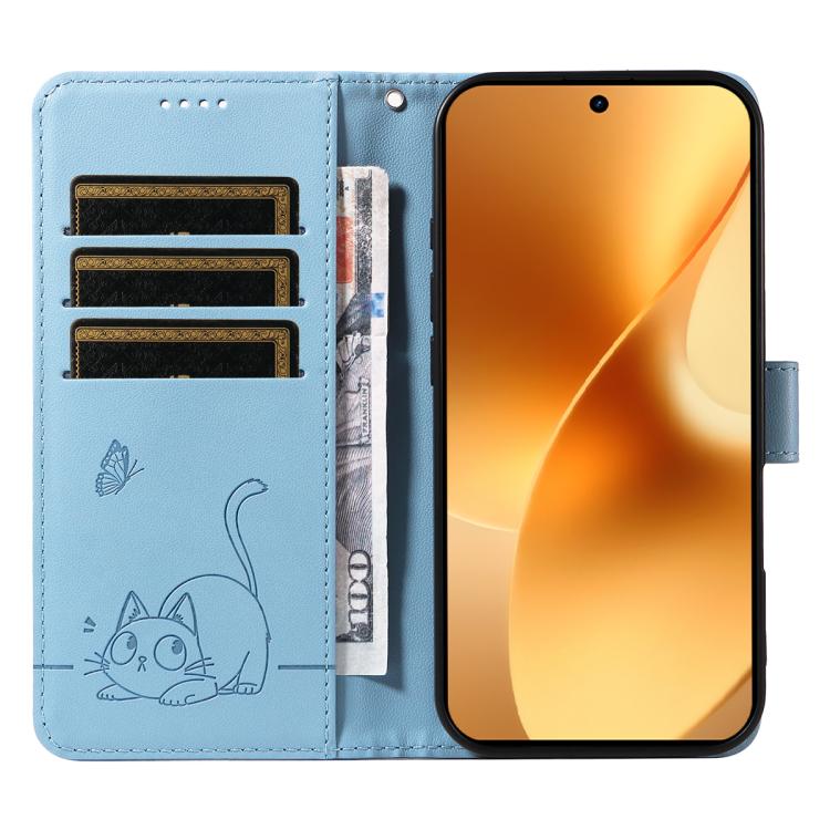 For Realme 15 5G Adorable Cat Embossed Pattern Flip Leather Phone Case