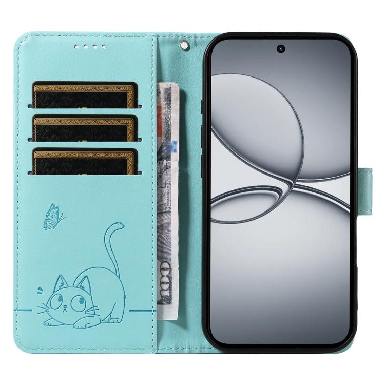 For Realme 15T 5G Adorable Cat Embossed Pattern Flip Leather Phone Case