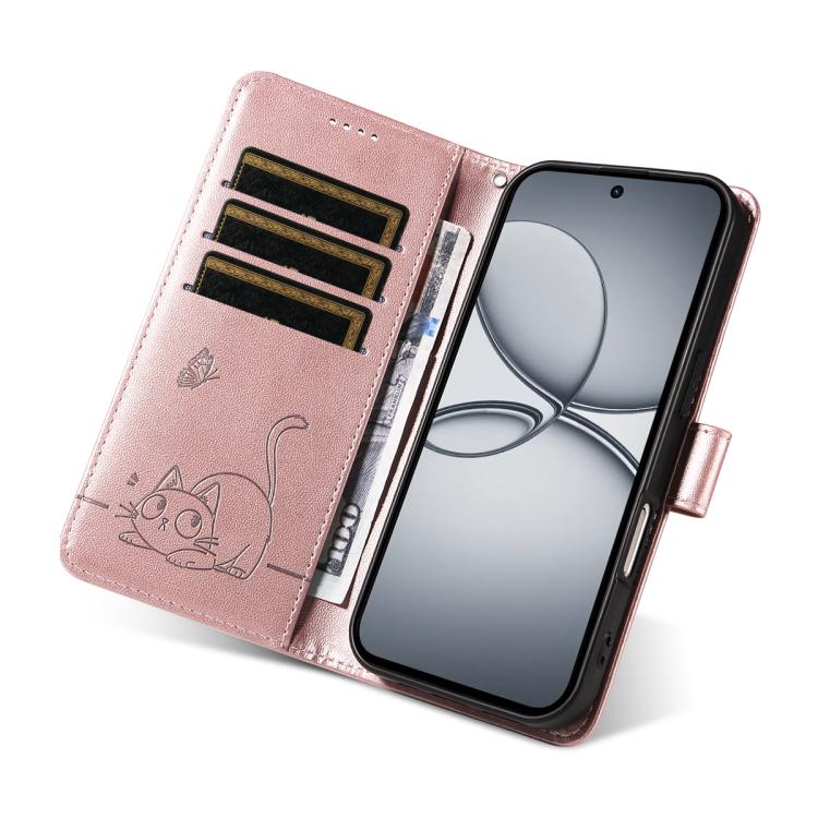 For Realme 15T 5G Adorable Cat Embossed Pattern Flip Leather Phone Case