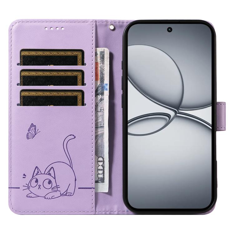 For Realme 15T 5G Adorable Cat Embossed Pattern Flip Leather Phone Case