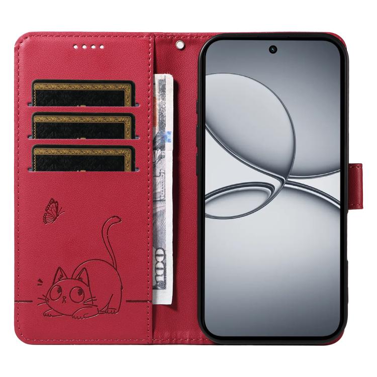 For Realme 15T 5G Adorable Cat Embossed Pattern Flip Leather Phone Case